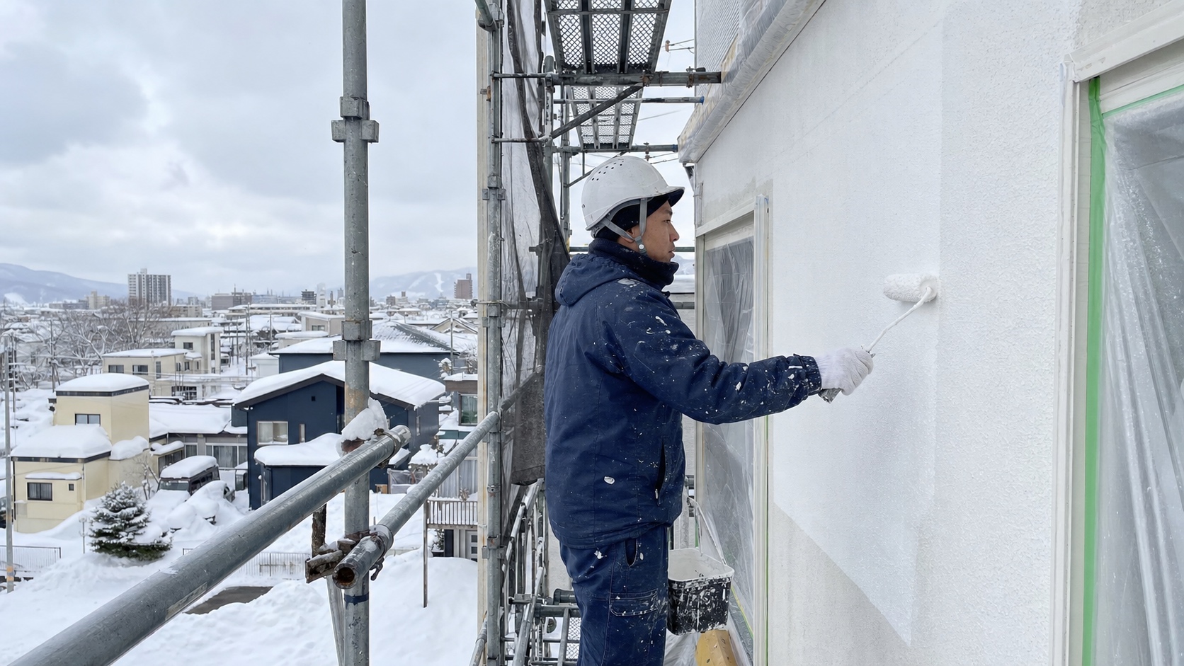 八幡平の住宅外壁塗装の施工イメージ